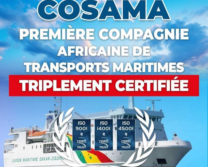 ASOMAR et COSAMA : Cérémonie de Triple Certification ISO 9001, ISO 14001 et ISO 45001 au Sénégal